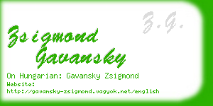 zsigmond gavansky business card